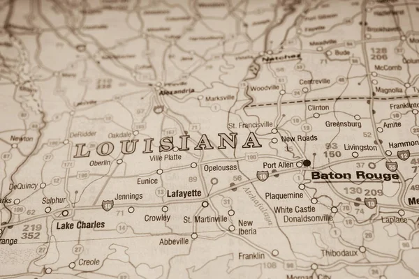 Louisiana Verenigde Staten Kaart Achtergrond — Stockfoto