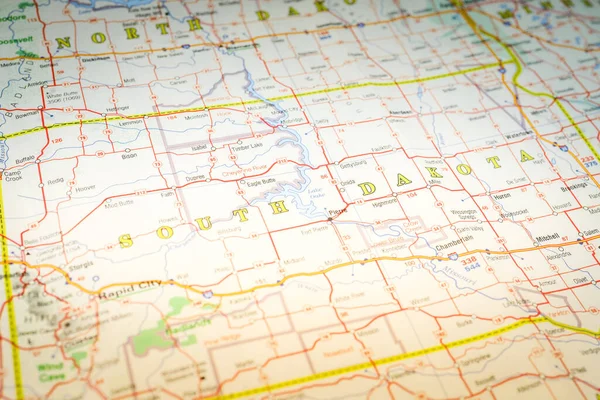 Dél Dakota Állam Interaktív Térképen — Stock Fotó