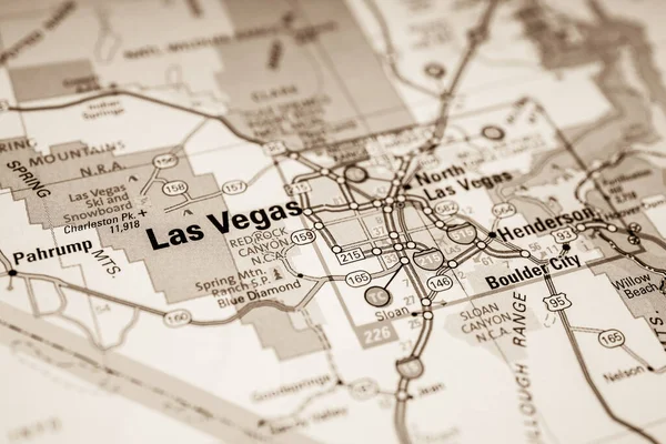 Las Vegas Mappa Usa Sfondo Viaggio — Foto Stock