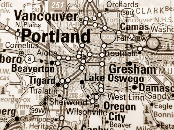 Portland Eua Mapa Fundo — Fotografia de Stock