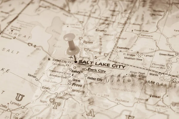 Salt Lake City Sulla Mappa — Foto Stock