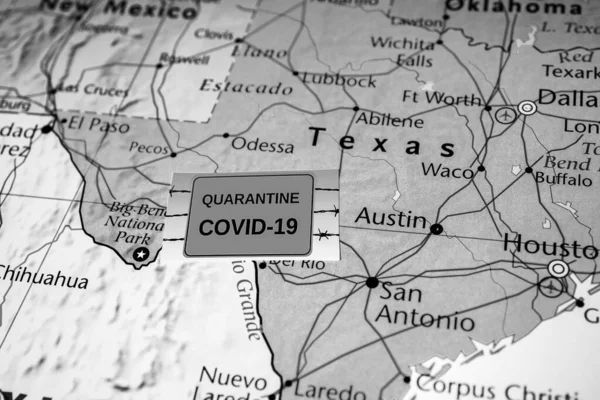 Texas Staat Covid Quarantaine Achtergrond — Stockfoto