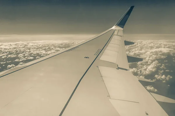 Vista Desde Ventana Del Avión Ala — Foto de Stock