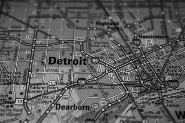 Карта Подорожей Детройті — стокове фото