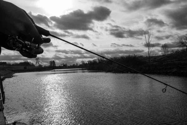 Pesca Riposo Campagna Contesto Sul Tema Della Ricreazione — Foto Stock