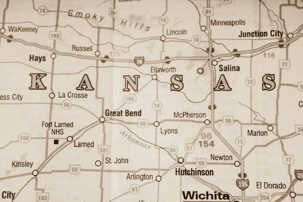 Kansas Usa Mapa Fondo —  Fotos de Stock