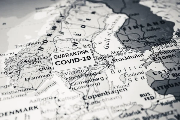 Sverige Coronavirus Covid Karantänbakgrund — Stockfoto