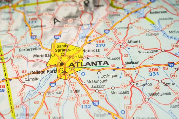 Atlanta Sur Fond Carte Usa — Photo