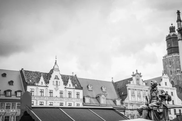 Prachtige Marktplein Wroclaw Mooie Oude Huizen — Stockfoto