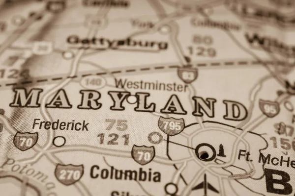 Maryland Mapa — Fotografia de Stock