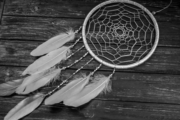 Dreamcatcher Wooden Art Background — Stock Photo, Image