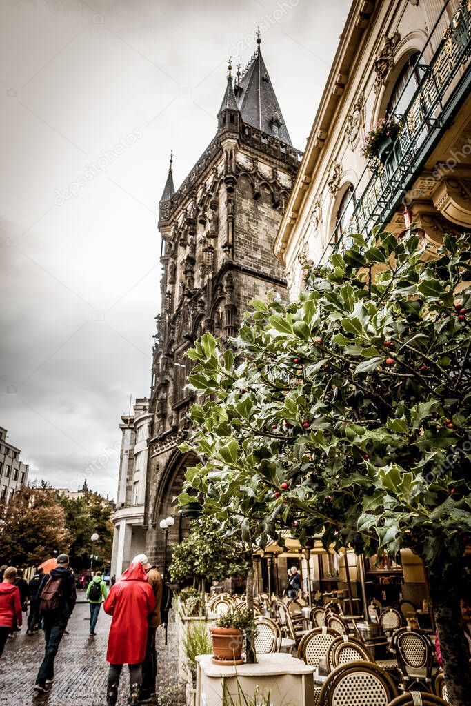 Prague, Czech Republic - September 21, Beautiful streets and architecture of autumn Prague