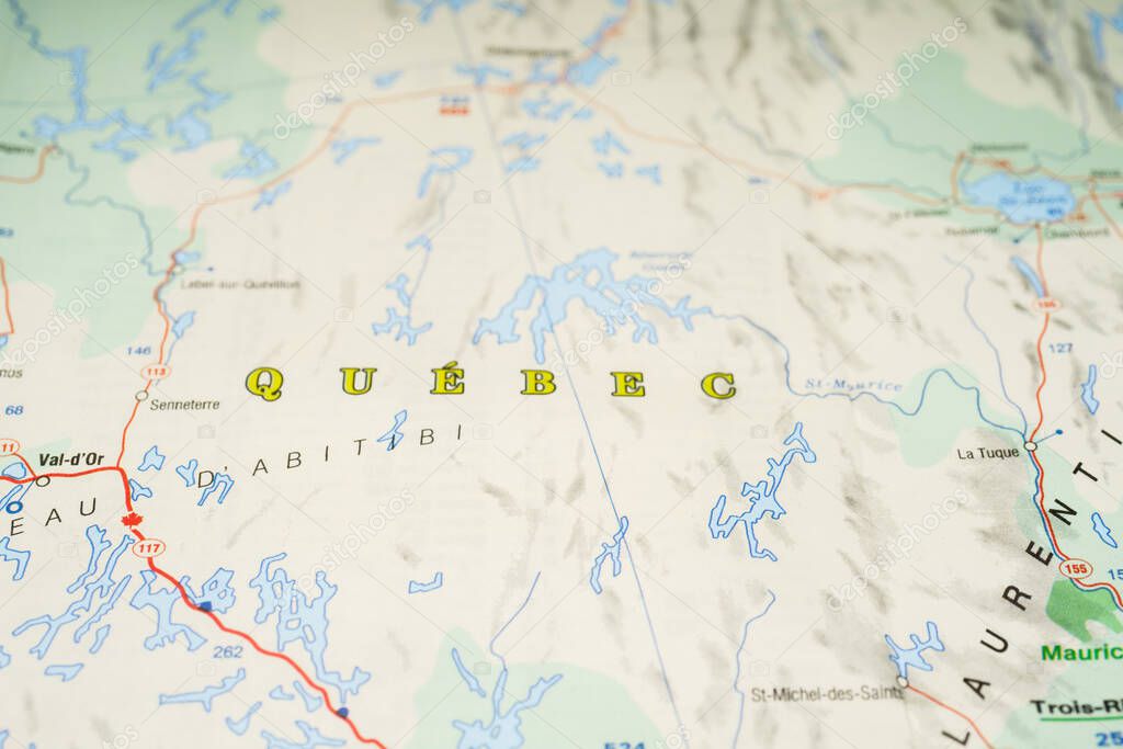 Qebec on Canada map