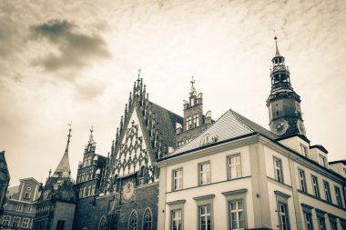 Wroclaw 'ın güzel, resimsi merkezi