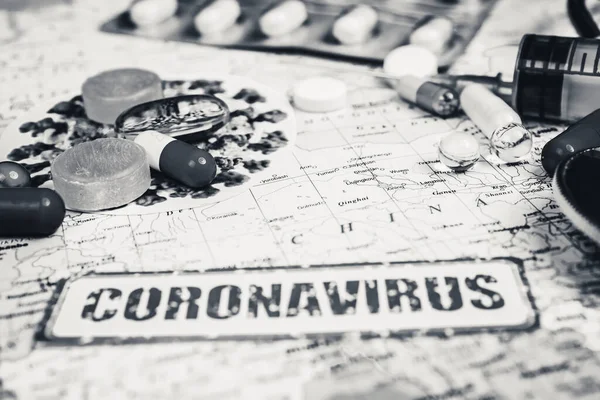 Coronavirus Çin Den Bir Tehdit Sağlık Salgını — Stok fotoğraf