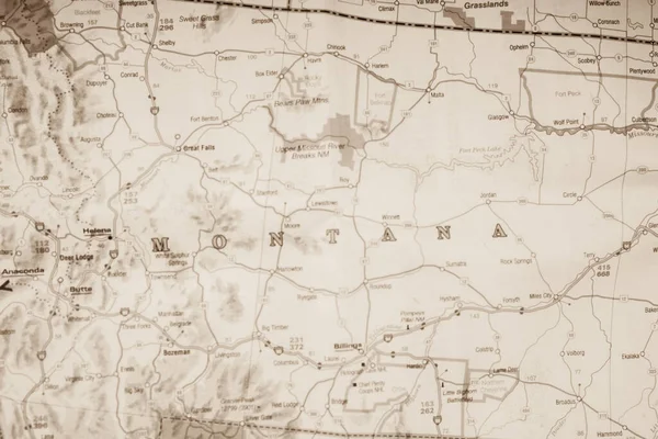 Montana Κατάσταση Στο Χάρτη — Φωτογραφία Αρχείου