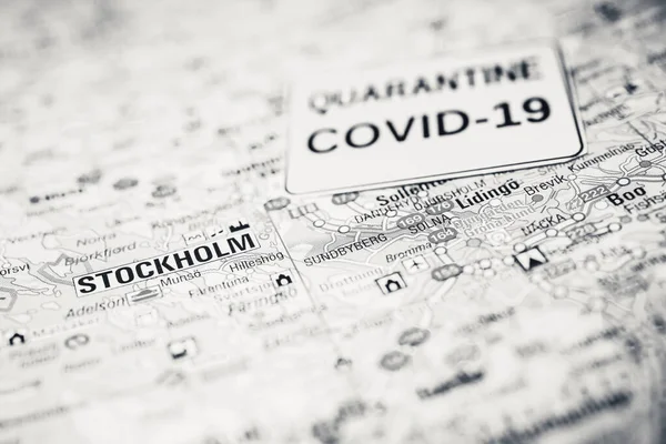 Stockholm Coronavirus Covid Karantänbakgrund — Stockfoto