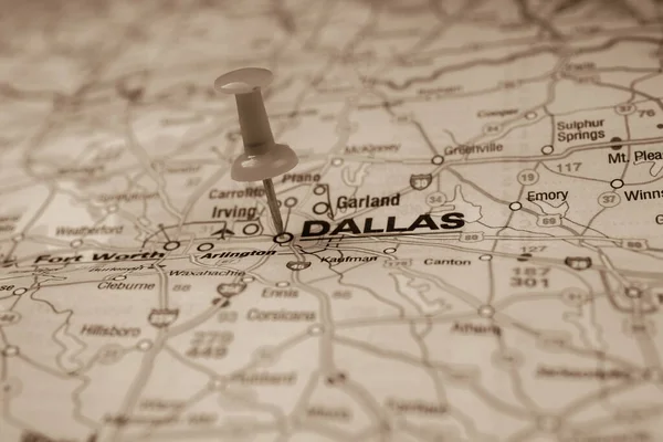 Dallas Mapa Fondo Viaje —  Fotos de Stock