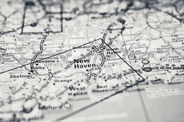 New Haven Usa Travel Map — Stock Photo, Image
