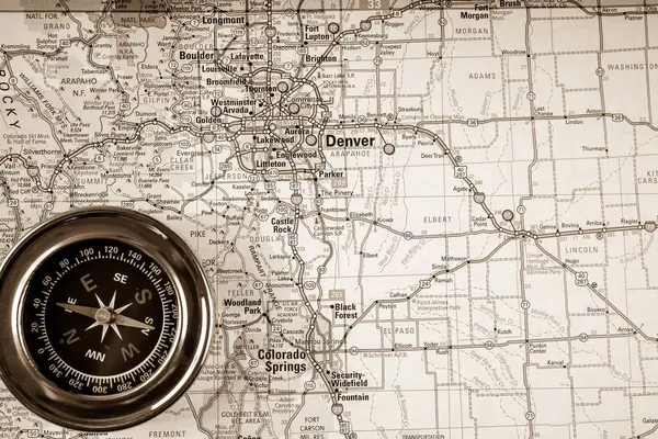 Denver Stati Uniti America Mappa Sullo Sfondo — Foto Stock