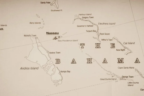 Bahama Kaart Reisachtergrond — Stockfoto
