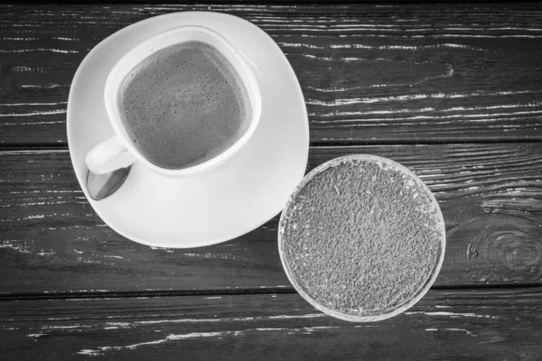 Café Tiramisú Sobre Fondo Madera — Foto de Stock