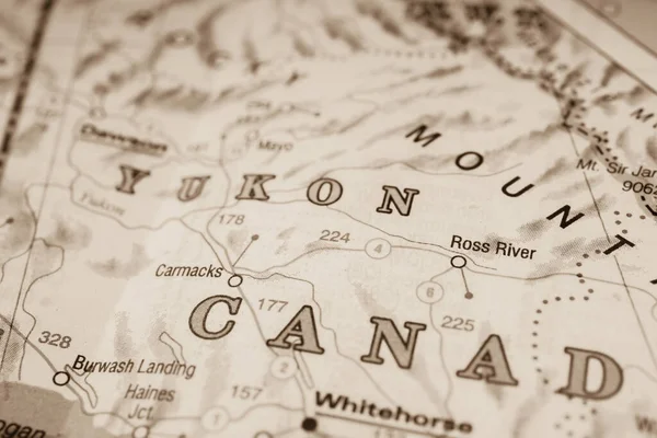 Yukon Canadá Mapa Fondo — Foto de Stock