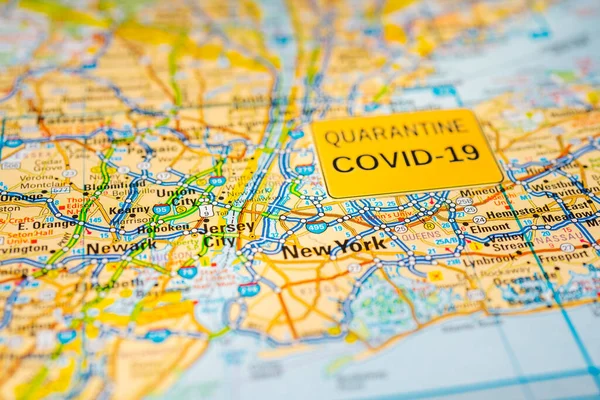 New York Coronavirus Covid Karantän Bakgrund — Stockfoto