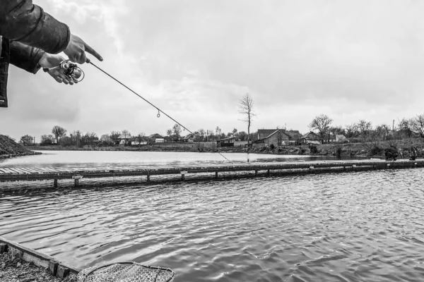 Fiske Vila Landet Bakgrund Temat Rekreation — Stockfoto