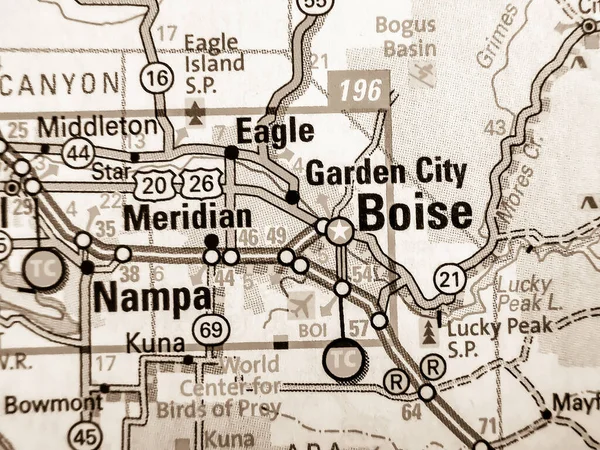 Boise Eua Mapa Fundo — Fotografia de Stock