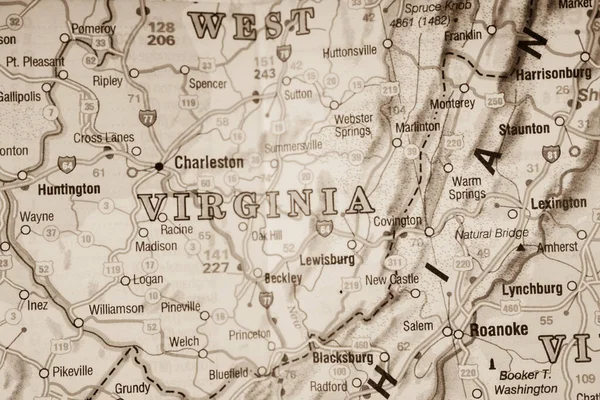 アメリカ西バージニア州地図の背景 — ストック写真