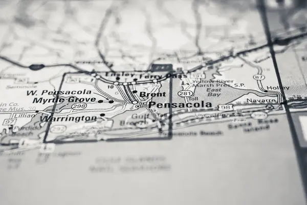 Pensacola Mapa Fondo — Foto de Stock