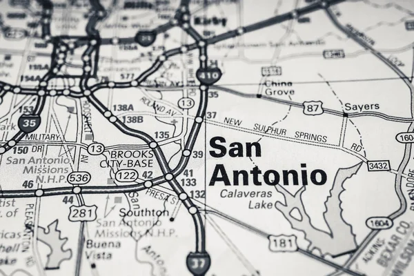 Mapa Viaje San Antonio Usa Fondo —  Fotos de Stock
