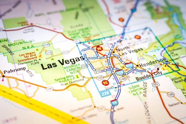 Las Vegas Mappa Usa Sfondo Viaggio — Foto Stock