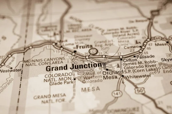 Grand Junction Usa Map Travel Background — Stock Photo, Image