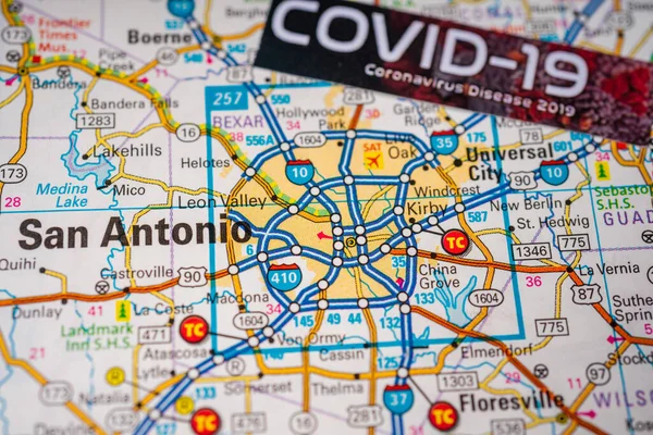 San Antonio Coronavirus Covid Karantän Bakgrund — Stockfoto