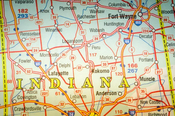 Indiana Usa Karta Bakgrund — Stockfoto