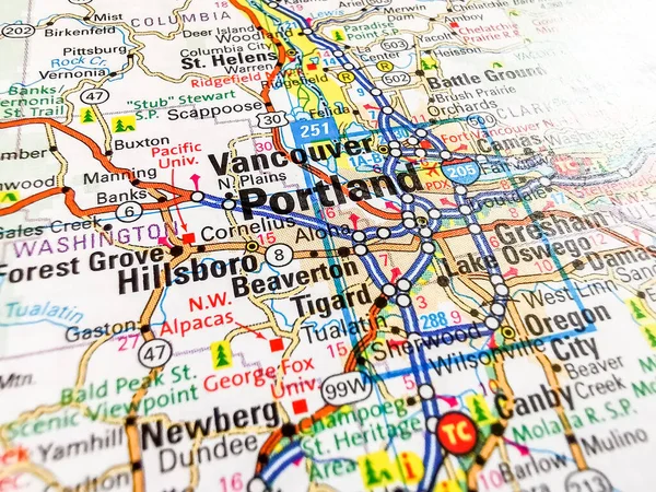 Portland Usa Map Background — 스톡 사진