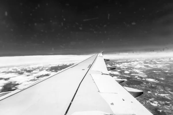 Vista Desde Ventana Del Avión Ala — Foto de Stock