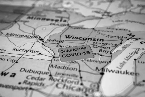 Wisconsin State Covid Fondo Cuarentena — Foto de Stock