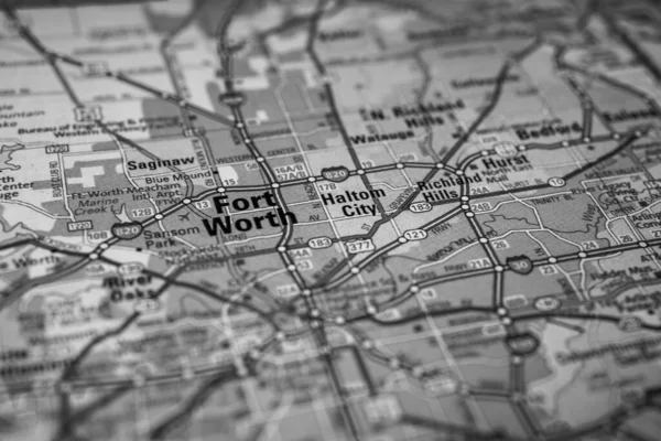Fort Worth Usa Mapa Viaje Fondo —  Fotos de Stock