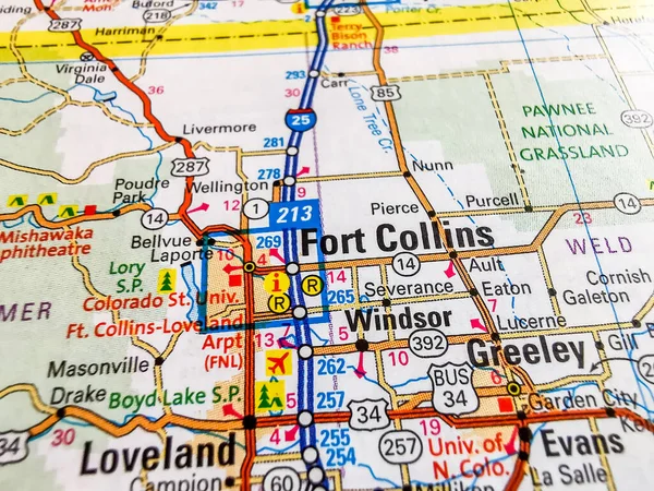 Fort Collins USA map background