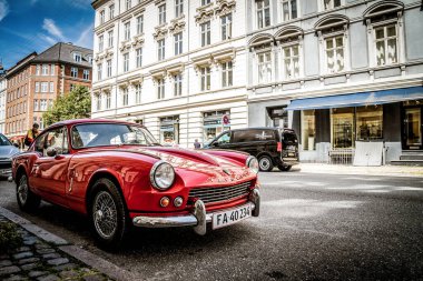 Kopenhag, Danimarka - 18 Temmuz 2019. Güzel Kopenhag mimarisi, Kopenhag 'da seyahat