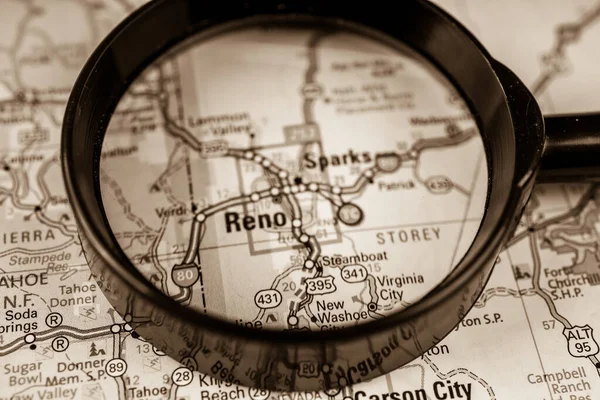 Mapa Reno Usa Atlas Información Viajes — Foto de Stock