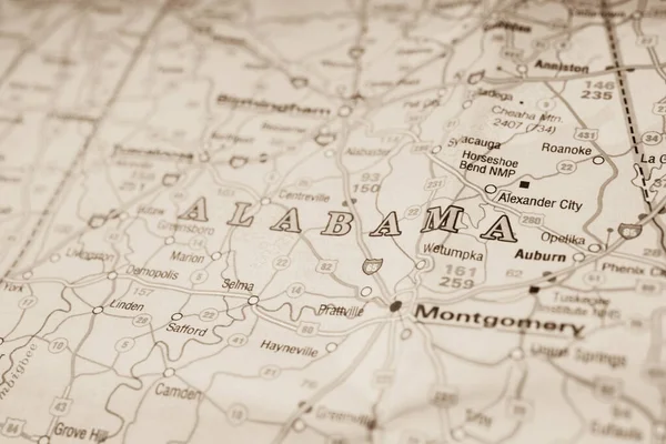 Alabama Állam Térképen — Stock Fotó