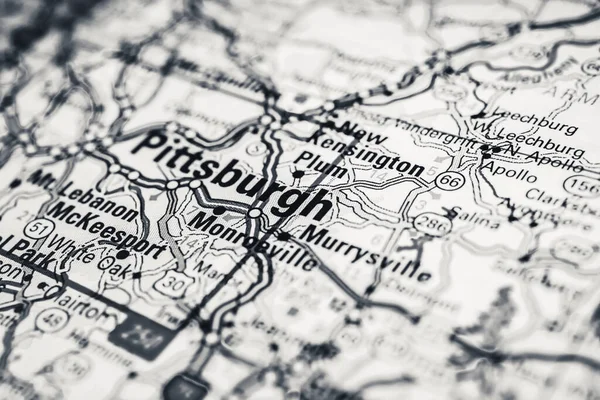 Pittsburgh Estados Unidos Mapa Fondo Viaje — Foto de Stock