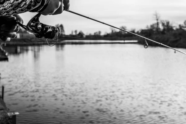 Pesca Alla Trota Sul Lago — Foto Stock