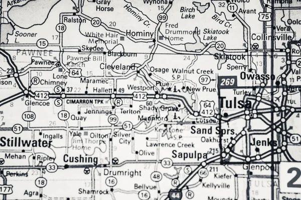 Hintergrund Der Karte Von Tulsa Usa Reise — Stockfoto
