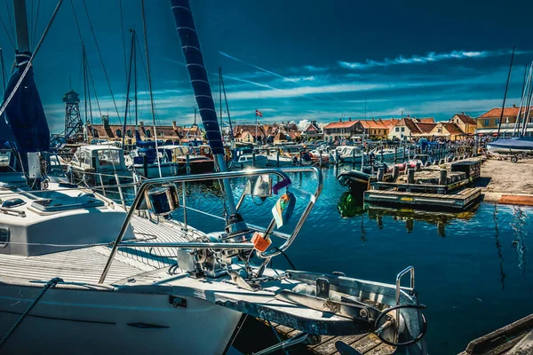 Beautiful Danish Harbor Yachts — Stock Photo, Image