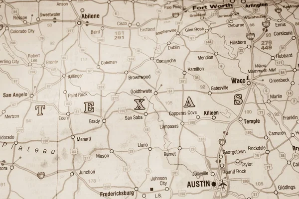 オースティン米国地図旅行の背景 — ストック写真